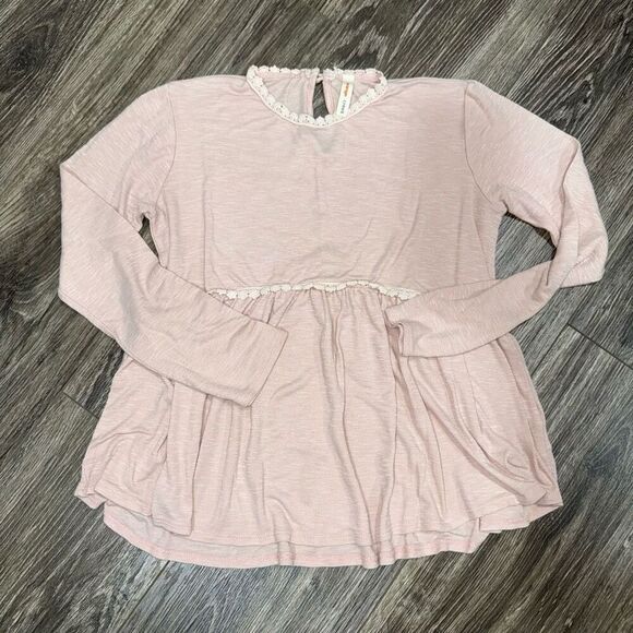 Orange Creek Light Pink Baby Doll Long Sleeve Blouse - Picture 1 of 6